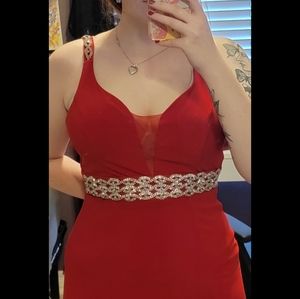 Prom Dress Red with Diamonds